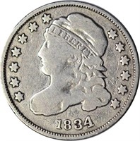 1834 CAPPED BUST DIME - GOOD