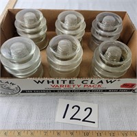 6 Glass Armstrong Insulators