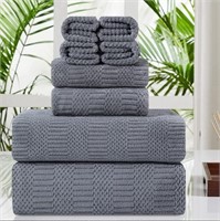 E4502  Jessy Home Oversized Dark Gray Towel Set