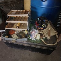 Large tote with tackle box + contents