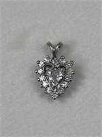 Diamond heart shape pendant. All real diamonds