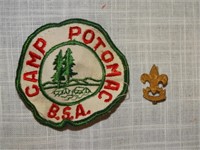 Vintage Boy Scouts Camp Potomac Patch & Pin