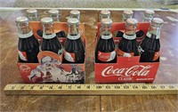 Coca-Cola Six Packs w Glass Bottles- Christmas