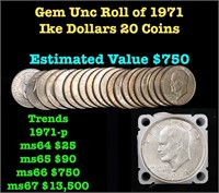 Eisenhower $1 Roll 25pcs, 1971--p