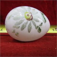 Hand blown painted glass easter egg.