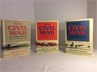 The Civil War, series of 3 Books, by Shelby Foote