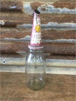 Shell Tin Pourer on Litre Bottle