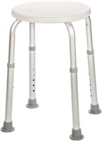 Adjustable Height Bath Stool, White