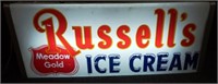 Meadow Gold Russell's Ice Cream Lighted Sign