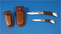 2 Fury Pocket Knives w/Sheaths