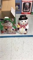 Snowman 10” cookie jar