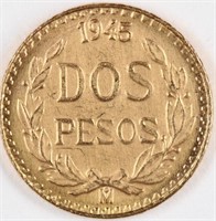 1945 Gold Dos Pesos