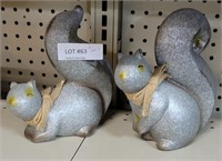 PAIR OF CERAMIC GRAY SQUIRREL FIGURES