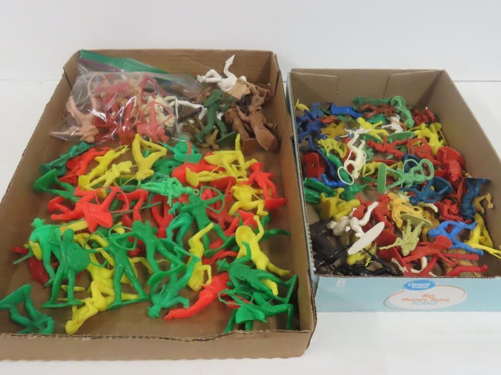 Plastic Cowboys, Indians & Soldiers - 2 Trays