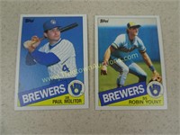 Two 1985 Topps Molitor and Yount Cards
