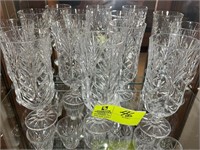 7 TEA OR WATER GLASSES, PRESSED GLASS