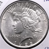 1922 CHOICE BU PEACE DOLLAR