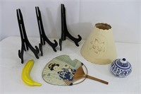 Vintage Japanese Paper Fan, Lampshade & More