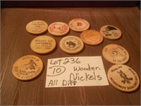 (10) Wooden Nickels