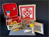 Sewing Lot with Cutting Mat and Electric Scissors