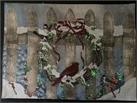 Holiday Cardinal Fabric Wall Hanging - LED Accents