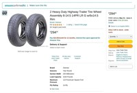 FM8518  2 Trailer Tire Wheel Assembly 8-14.5 14PR