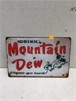 Mountain Dew Metal Sign Approx 12x8