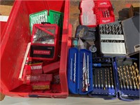 Plastic container of drill bits