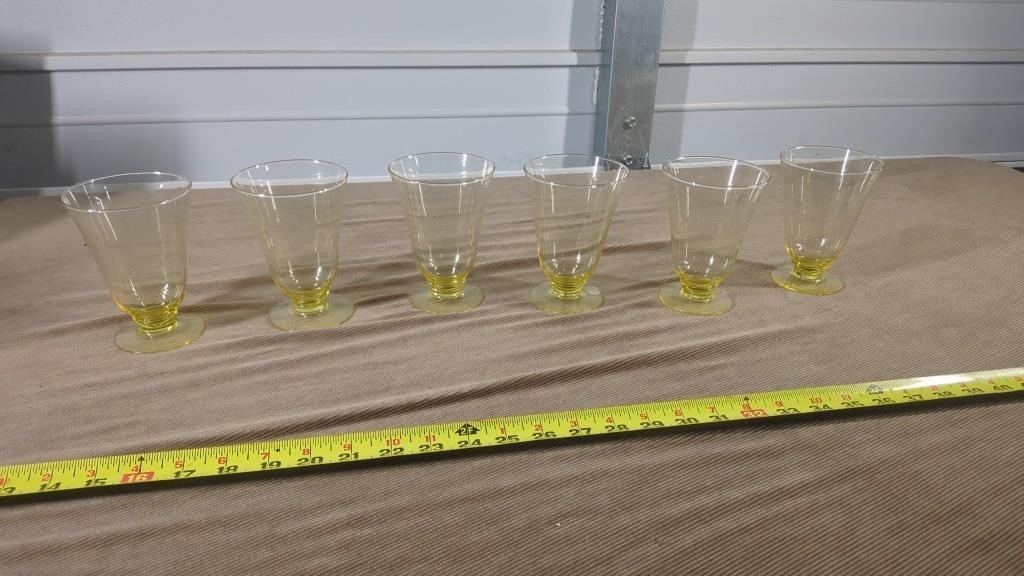 VINTAGE YELLOW WATER GLASSES