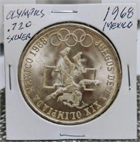 1968 MEXICO BU 25 PESOS - SILVER .720