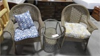 Synthetic Wicker open arm patio chairs with