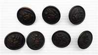 (7) WWI MILITARY BUTTONS by CITY BUTTON