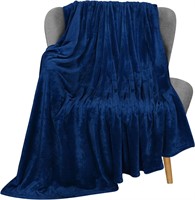 Utopia Bedding Fleece Blanket Throw Size Navy 300G