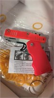 New 6 shooter metal chrome red folding gun and or