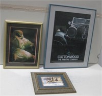 Two Framed Original Arts & One Print See Info