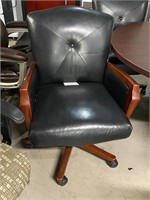 Cherry wood executive office chair used