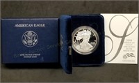 2008 1oz Proof Silver Eagle w/Box & Papers