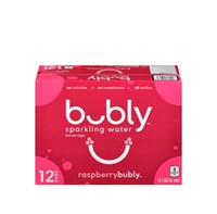 12 Pack Bubly Sparkling Water Raspberry BB 04/24
