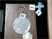 3" 1937 Buffalo Nickel Key Chain