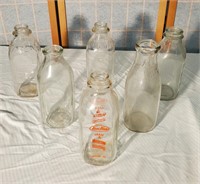 6 old Dairy milk bottles Lot A