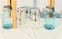 set of 6 old fashion jars lot