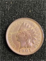 1901 Indian cent XF