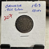 1913 CANADA SILVER DIME