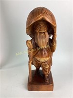 Korean Wood Carved statue Wandering Poet by Kim