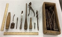 Wood Box w/ Tools - 13 x 5in