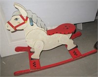 Vintage children's wood rocking horse. Note: