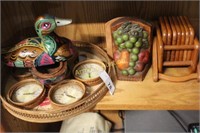 TRAY AND COASTER - DUCK - COASTERS IN STAND -