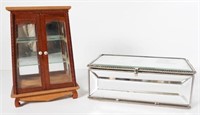Silver plate and mirrored glass jewellery box