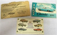 1967 Chevrolet Owners Manual w/ Original Envelope