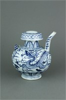 Chinese BW Porcelain Dragon Teapot